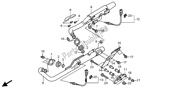 Alle onderdelen voor de Uitlaatdemper van de Honda VT 750C2S 2011