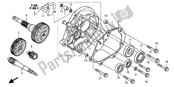 All parts for the Transmission of the Honda WW 125 EX2 2012