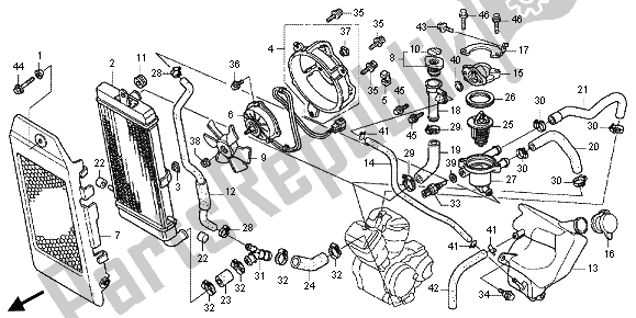 All parts for the Radiator of the Honda VT 750C2B 2012