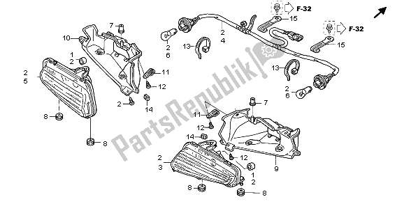 Alle onderdelen voor de Achterlicht van de Honda TRX 680 FA Fourtrax Rincon 2006