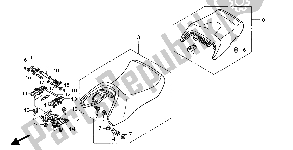 All parts for the Seat of the Honda ST 1300 2007