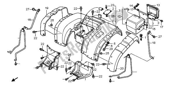 Todas las partes para Guardabarros Trasero de Honda TRX 450 FE Fourtrax Foreman ES 2004