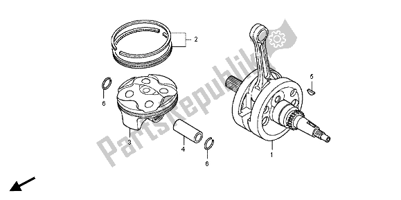All parts for the Crankshaft & Piston of the Honda CRF 150R SW 2012