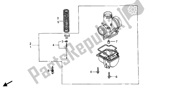 Todas as partes de Kit De Peças Opcionais Do Carburador Eop-1 do Honda CR 80R 1988