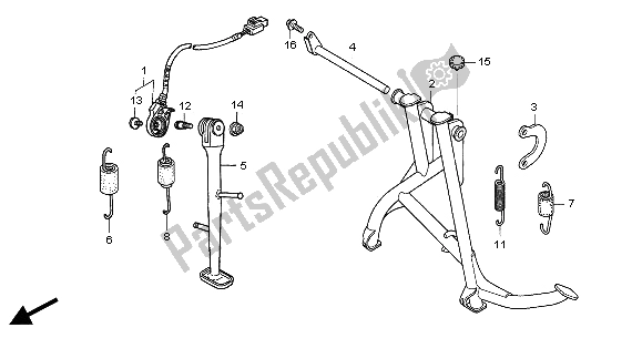 All parts for the Stand of the Honda CBF 500 2004