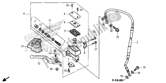 All parts for the Front Brake Master Cylinder of the Honda CRF 250L 2013