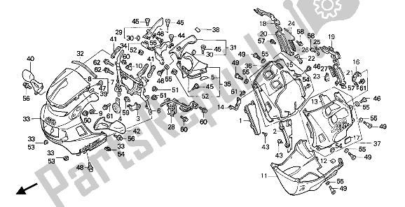 Alle onderdelen voor de Kap van de Honda CBR 1000F 1987