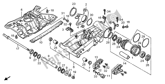All parts for the Swingarm of the Honda TRX 300 EX Sportrax 2003