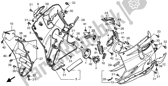 Tutte le parti per il Cappuccio Inferiore del Honda CBR 1000F 1999