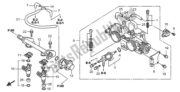 Tutte le parti per il Corpo Farfallato del Honda FJS 600D 2005