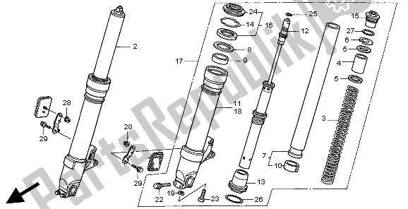 All parts for the Front Fork of the Honda CBR 900 RR 1998