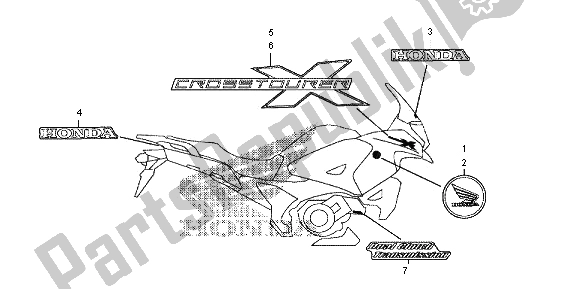Alle onderdelen voor de Merk & Embleem van de Honda VFR 1200 XD 2012