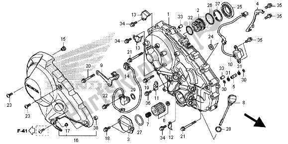 All parts for the Right Crankcase Cover of the Honda NC 700 SD 2012