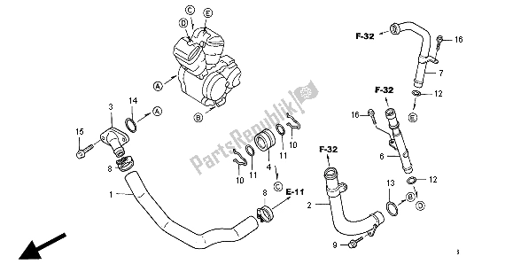 All parts for the Water Pipe of the Honda NT 650V 1998