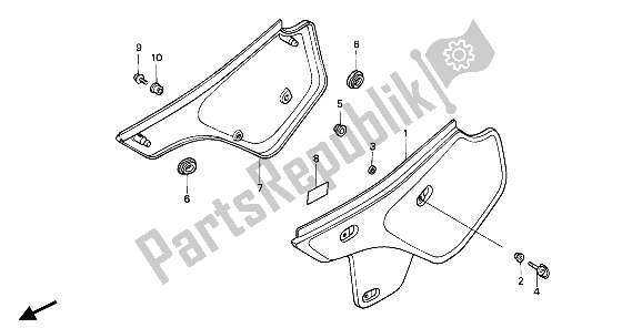 All parts for the Side Cover of the Honda XR 600R 1986