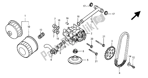 All parts for the Oil Filter & Oil Pump of the Honda NT 650V 2000