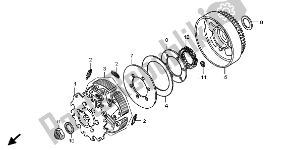 All parts for the Clutch of the Honda TRX 500 FA Fourtrax Foreman Rubicon 2008