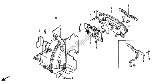 Toutes les pièces pour le Garde-boue Arrière du Honda PC 800 1990