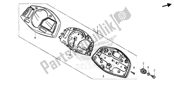 Alle onderdelen voor de Meter (kmh) van de Honda CBR 600 RA 2013
