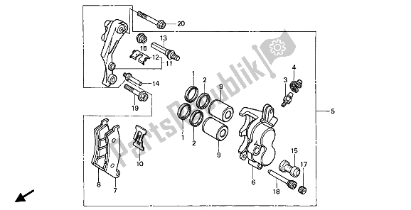 Todas las partes para Pinza De Freno Delantero de Honda XR 600R 1992