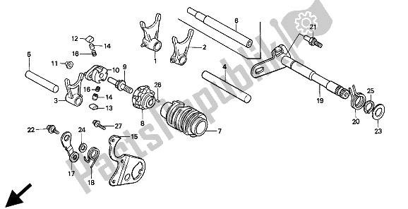 Todas as partes de Tambor De Mudança De Marchas do Honda CR 250R 1994