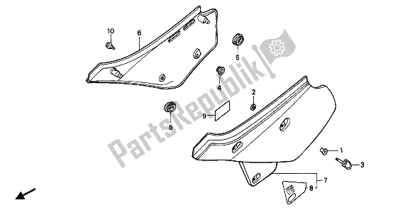 All parts for the Side Cover of the Honda XR 600R 1990