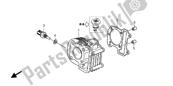 All parts for the Cylinder of the Honda NSC 502 WH 2013