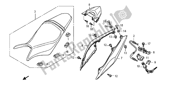 Wszystkie części do Siedzenie I Tylna Owiewka Honda CB 600 FA Hornet 2012