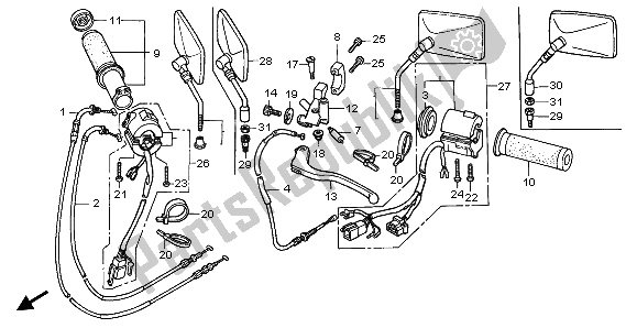 Tutte le parti per il Interruttore E Cavo del Honda VF 750C 1999