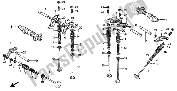 All parts for the Camshaft & Valve of the Honda NTV 650 1991