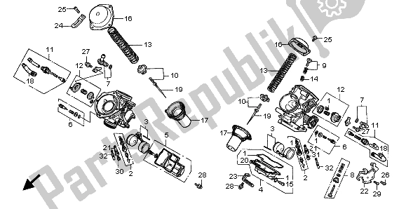 Todas las partes para Carburador (componentes) de Honda VT 750C2 1999