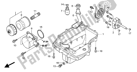 Todas las partes para Cárter De Aceite Y Bomba De Aceite de Honda CBR 600 RR 2004