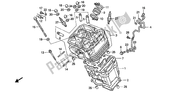 Todas las partes para Cilindro Y Culata (delantera) de Honda NTV 650 1990