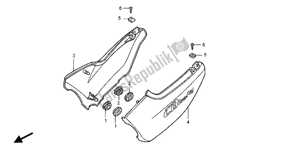 All parts for the Side Cover of the Honda CB 750F2 2001