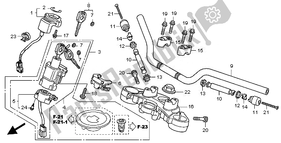 Toutes les pièces pour le Tuyau De Poignée Et Pont Supérieur du Honda CBF 600S 2010