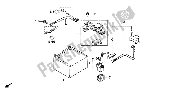 All parts for the Battery of the Honda SH 150S 2007