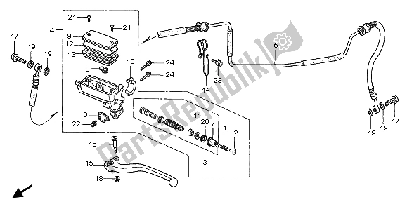 Tutte le parti per il Pompa Frizione del Honda CBR 1000F 1998