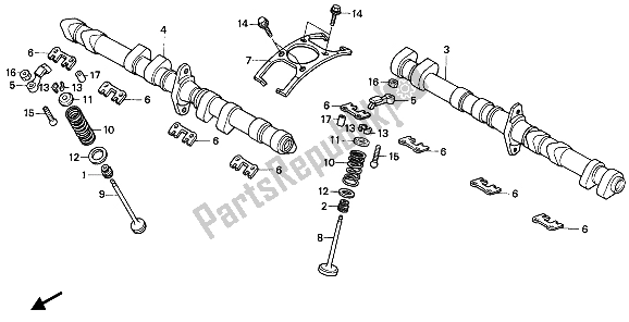 Todas las partes para árbol De Levas Y Válvula de Honda CB 1000F 1993