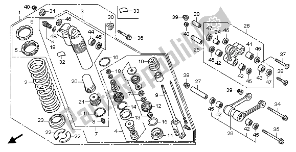 Todas as partes de Almofada Traseira do Honda CRF 150R SW 2007