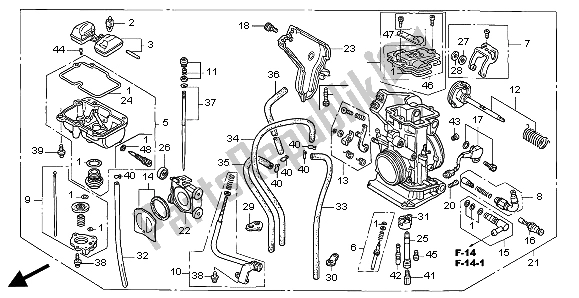 All parts for the Carburetor of the Honda CRF 450X 2007