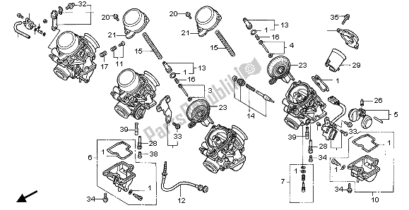 All parts for the Carburetor (component Parts) of the Honda CBR 900 RR 1995