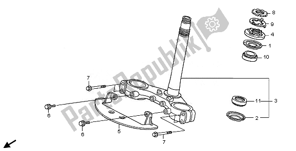 All parts for the Steering Stem of the Honda XL 1000 VA 2008