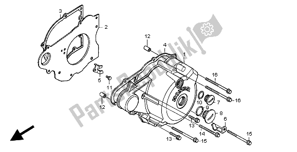 All parts for the Left Crankcase Cover of the Honda CA 125 1999