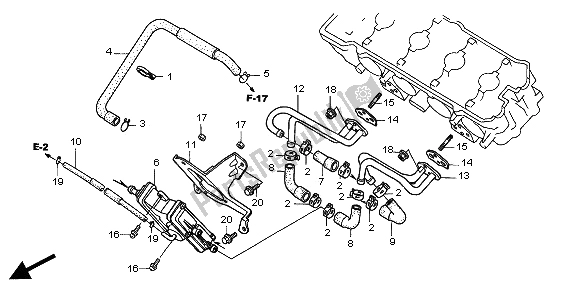 Todas las partes para Válvula De Succión De Aire de Honda CB 600F2 Hornet 2002