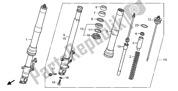 Todas las partes para Tenedor Frontal de Honda CB 1000 RA 2011