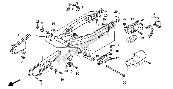 Todas las partes para Basculante Y Caja De Cadena de Honda XR 600R 1997