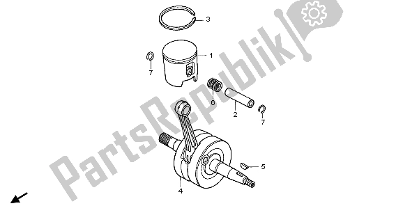 Todas las partes para Cigüeñal Y Pistón de Honda CR 125R 1998