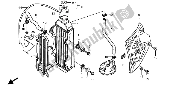 Todas las partes para Radiador de Honda CR 80 RB LW 1996