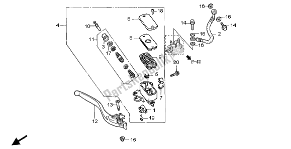 Todas las partes para Fr Cilindro Maestro De Frenos de Honda ST 1100A 1999