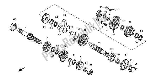 All parts for the Transmission of the Honda ANF 125 2011